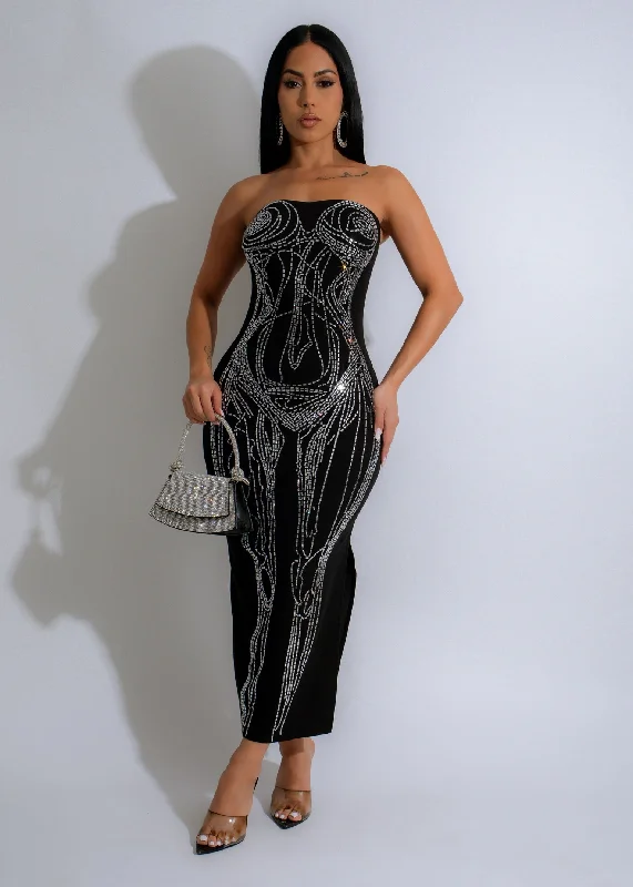 Maxi dresses with thin spaghetti straps for a delicate and feminine feelSculpted Radiance Rhinestone Maxi Dress Black Maxi dresses with thin spaghetti straps for a delicate and feminine feelSculpted Radiance Rhinestone Maxi Dress Black