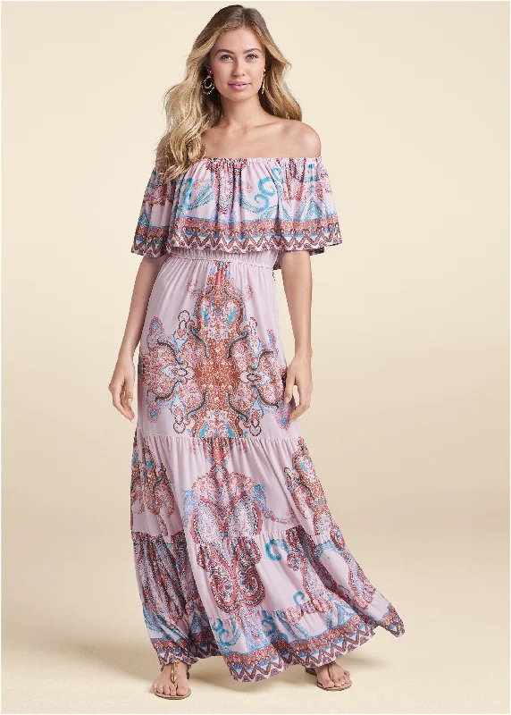 Maxi dresses with one - shoulder designs for a stylish and asymmetric lookWandering Goddess Dress - Blush Multi Maxi dresses with one - shoulder designs for a stylish and asymmetric lookWandering Goddess Dress - Blush Multi