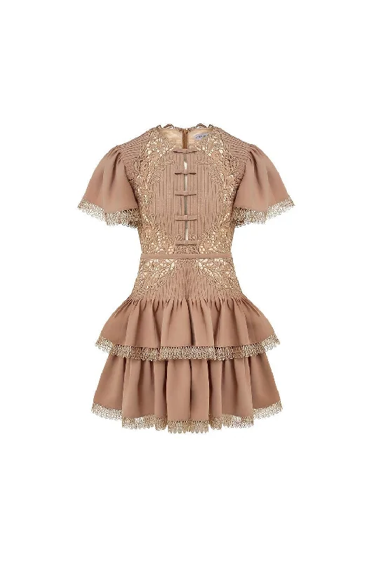 Mini dresses with bow accents for a sweet lookAurora Layered Flutter Sleeved Polycotton Mini Dress Mini dresses with bow accents for a sweet lookAurora Layered Flutter Sleeved Polycotton Mini Dress