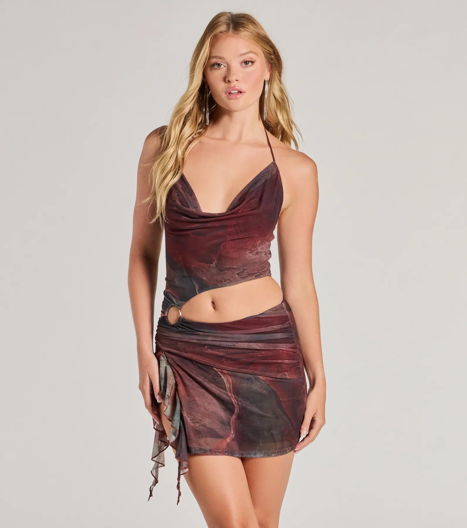 Velvet mini dresses for autumn weddingsDaring Diva Abstract Print Cutout Halter Mini Dress Velvet mini dresses for autumn weddingsDaring Diva Abstract Print Cutout Halter Mini Dress
