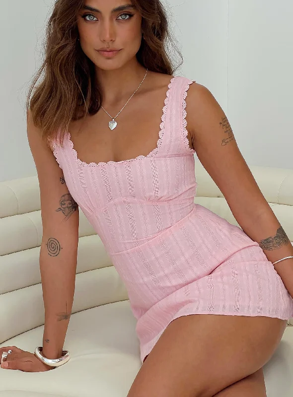 Mini dresses with button - down frontsDasha Mini Dress Pink