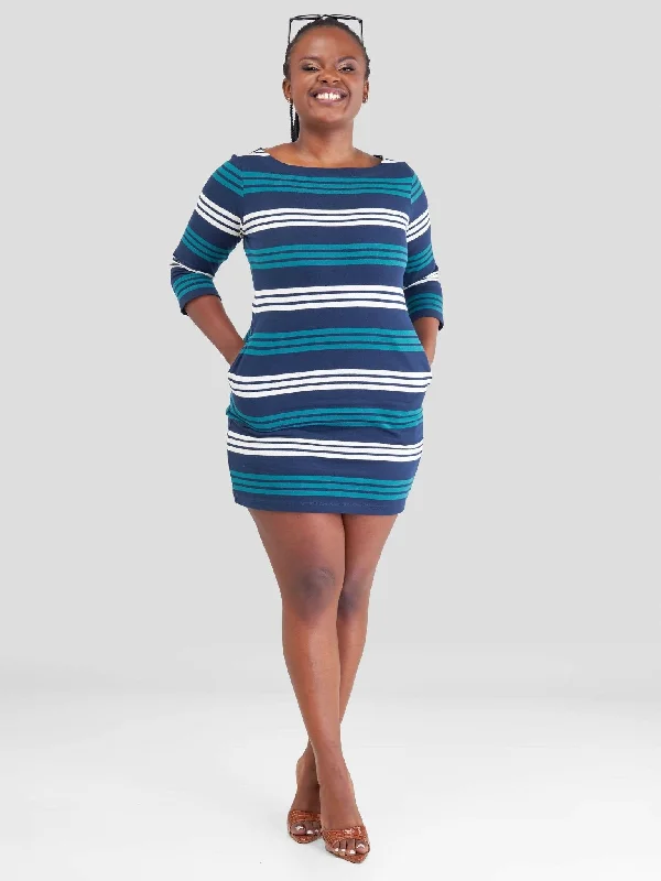 Mini dresses with bow accents for a sweet lookHessed Short Sleeved Dress - Navy