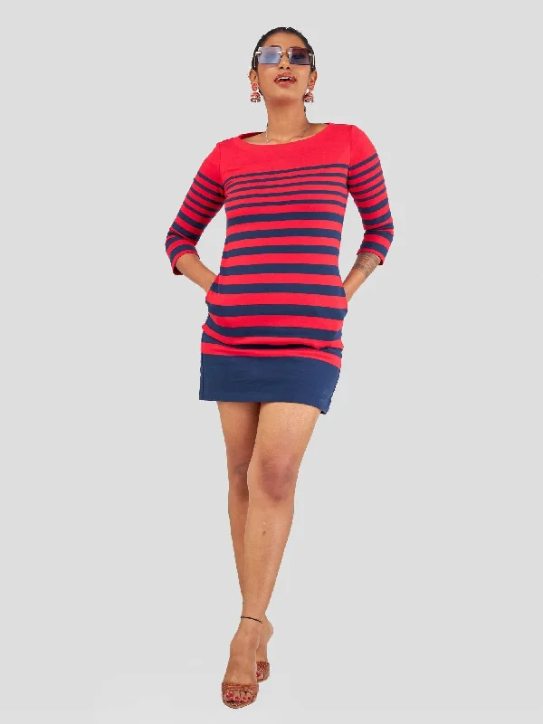 Mini dresses with pleated skirts for a classic lookHessed Short Sleeved Dress - Red