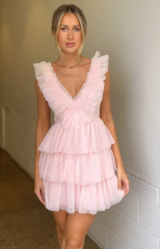 Mini dresses with asymmetric hems for a fashion - forward lookTori Pink Tulle Mini Dress Mini dresses with asymmetric hems for a fashion - forward lookTori Pink Tulle Mini Dress