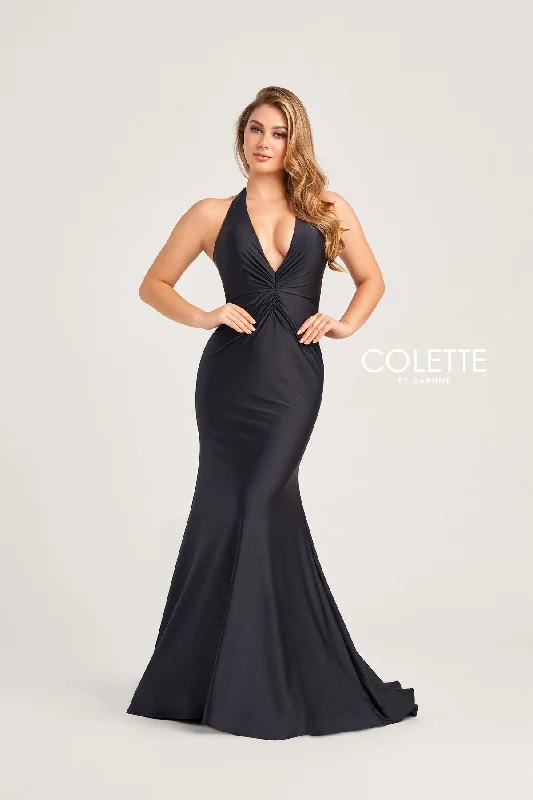Beach party dresses made of lightweight and breathable fabricColette CL5199 Halter Long Formal Fitted Prom Dress Beach party dresses made of lightweight and breathable fabricColette CL5199 Halter Long Formal Fitted Prom Dress