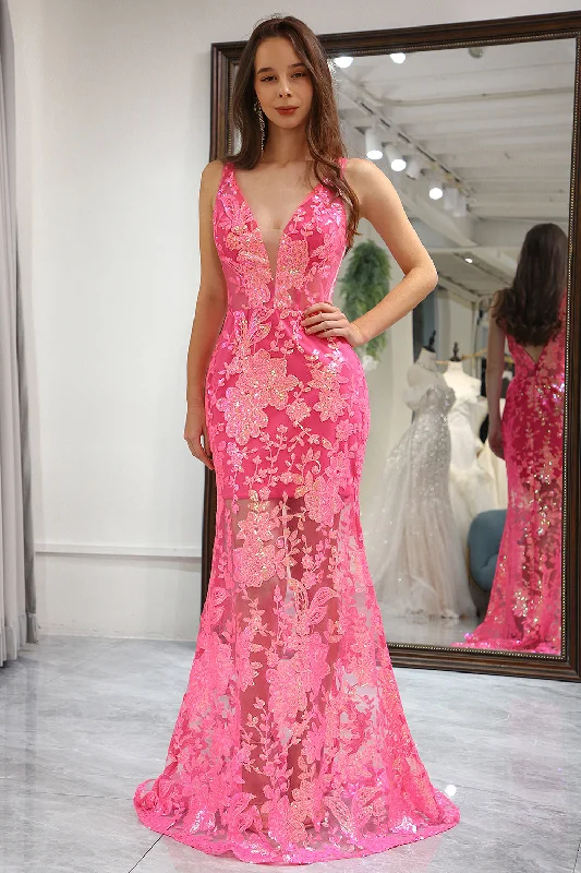Empire - waist party dresses to accentuate the waistlineFuchsia Sequins Mermaid Prom Dress Empire - waist party dresses to accentuate the waistlineFuchsia Sequins Mermaid Prom Dress