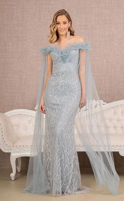 Formal dresses with cold - shoulder ruffled sleeves and floral prints for a romantic and trendy formal styleGLS by Gloria GL3120 Dress Formal dresses with cold - shoulder ruffled sleeves and floral prints for a romantic and trendy formal styleGLS by Gloria GL3120 Dress
