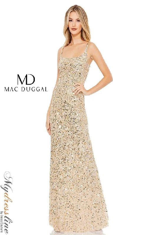 Formal dresses with cold - shoulder ruffled sleeves and floral prints for a romantic and trendy formal styleMac Duggal 10705 Formal dresses with cold - shoulder ruffled sleeves and floral prints for a romantic and trendy formal styleMac Duggal 10705