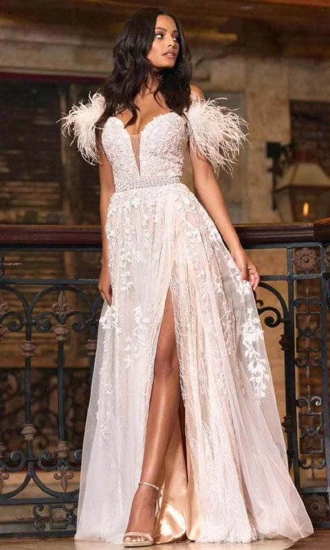 Prom dresses with illusion necklines and crystal embellishments for a formal affairSherri Hill 55180 - Off-Shoulder Long Dress Prom dresses with illusion necklines and crystal embellishments for a formal affairSherri Hill 55180 - Off-Shoulder Long Dress