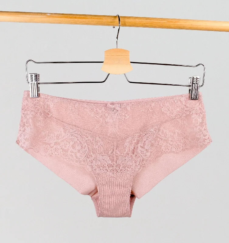 seamless low - rise women thongs for a sleek fitLace seam-free brief [Vintage Rose]