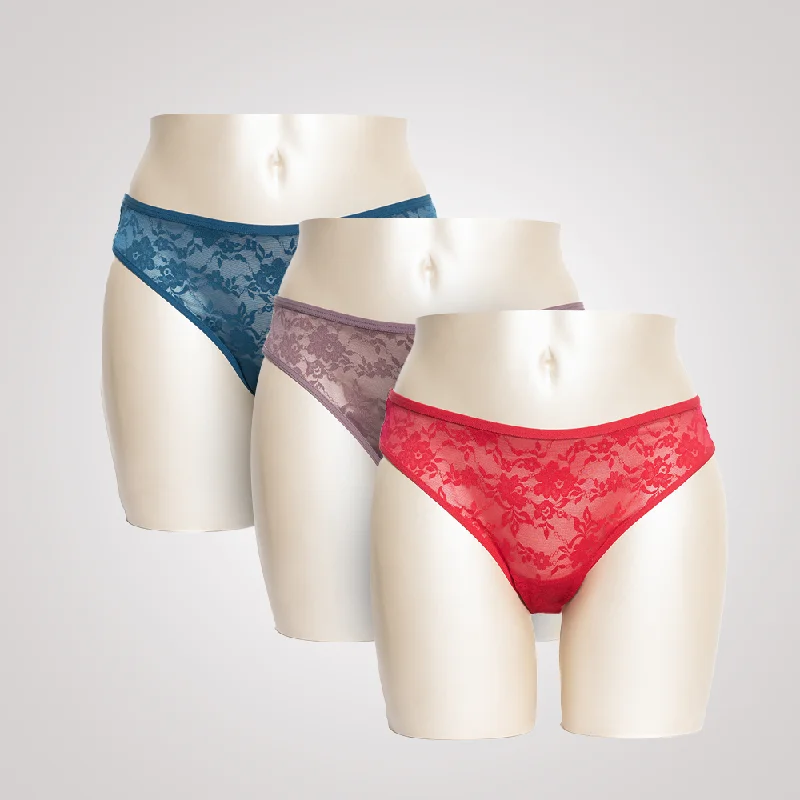 microfiber women thongs for a soft and luxurious feelLace Thong (Pack of 3)