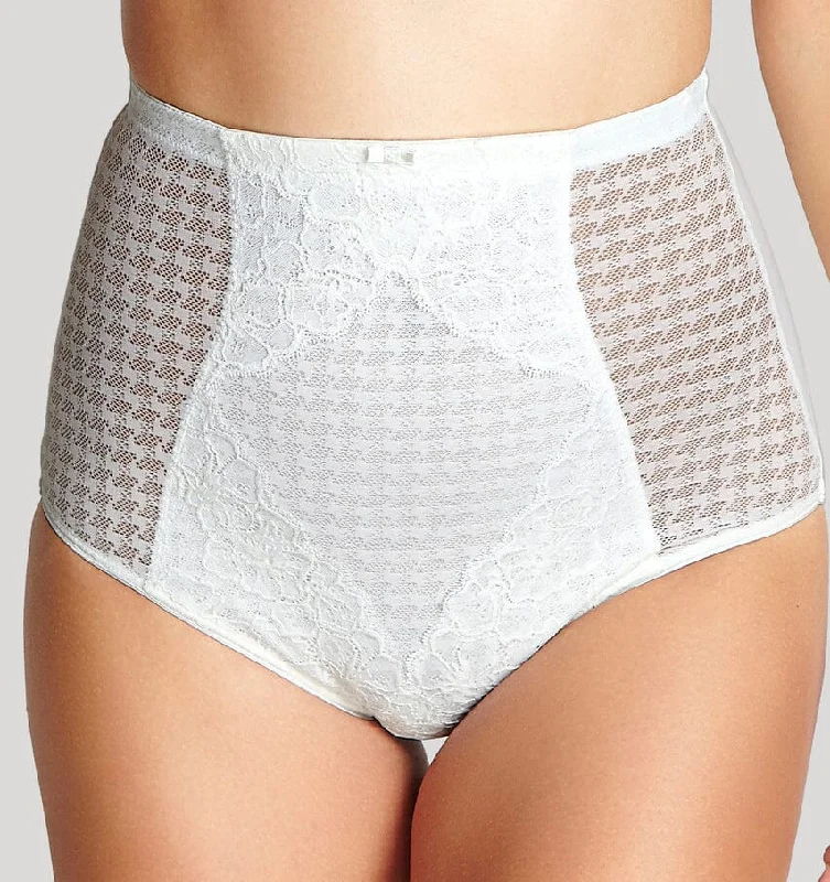 seamless organic cotton women thongs for sustainable livingHoundstooth high waist control brief [Ivory]