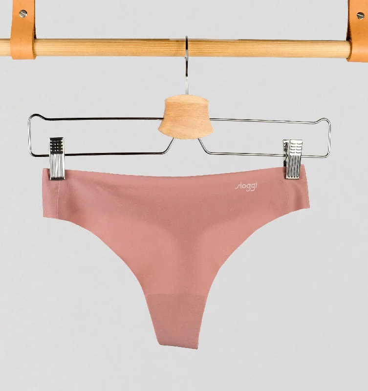 Soft invisible microfibre thong [Rose Taupe]